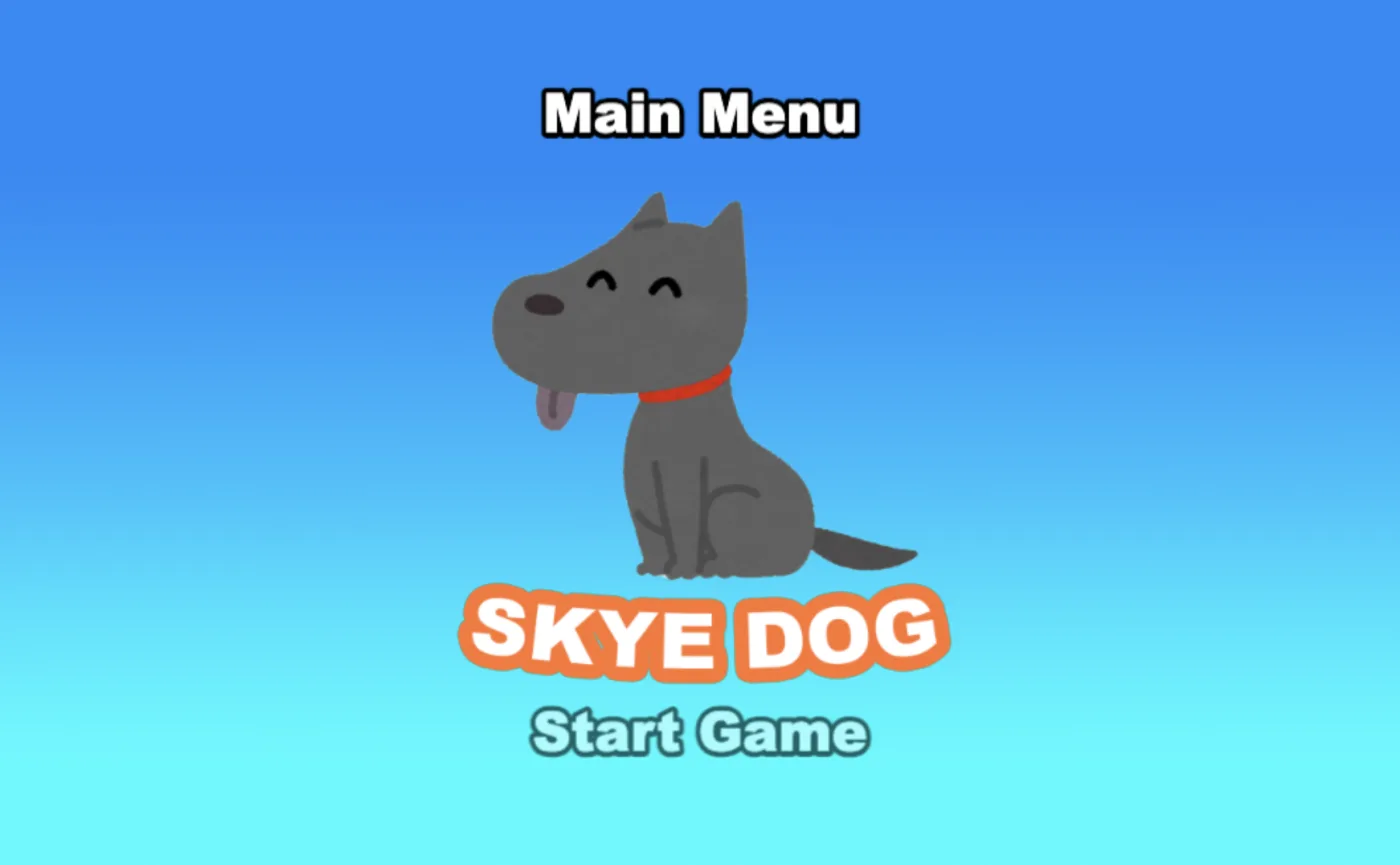 Skye Dog game main menu